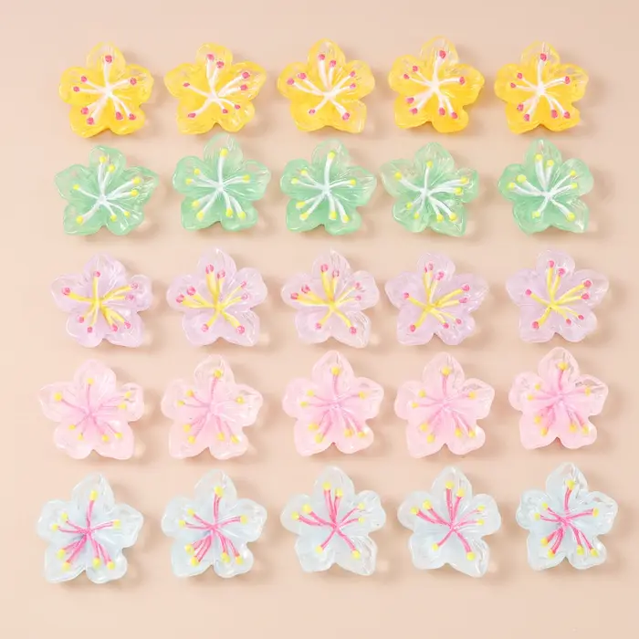 Leslie 15 pièces mignon nouvelle résine fleur Mini