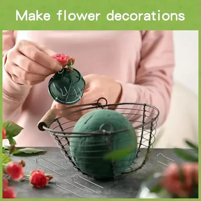 Clips de fixation portables et compacts pour jardinage - Pinces de support de plantes galvanisées en forme de M