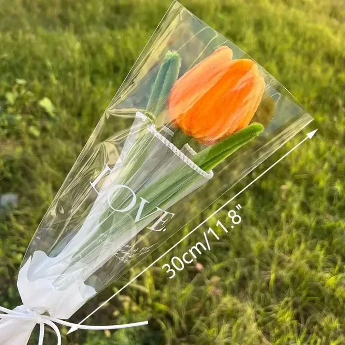 Romantique 30 cm tricot fleur Rose tulipes cadeaux faits à la main ​ Simulation