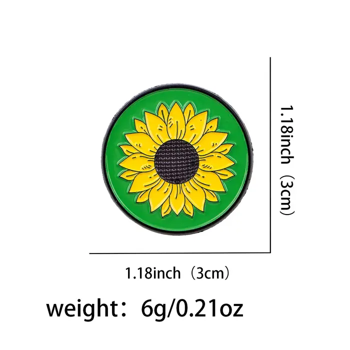 Broche en émail motif fleur, sensibilisation à la santé mentale, broches vertes, badges ronds, accessoires vestimentaires, bijoux de mode, cadeaux pour amis