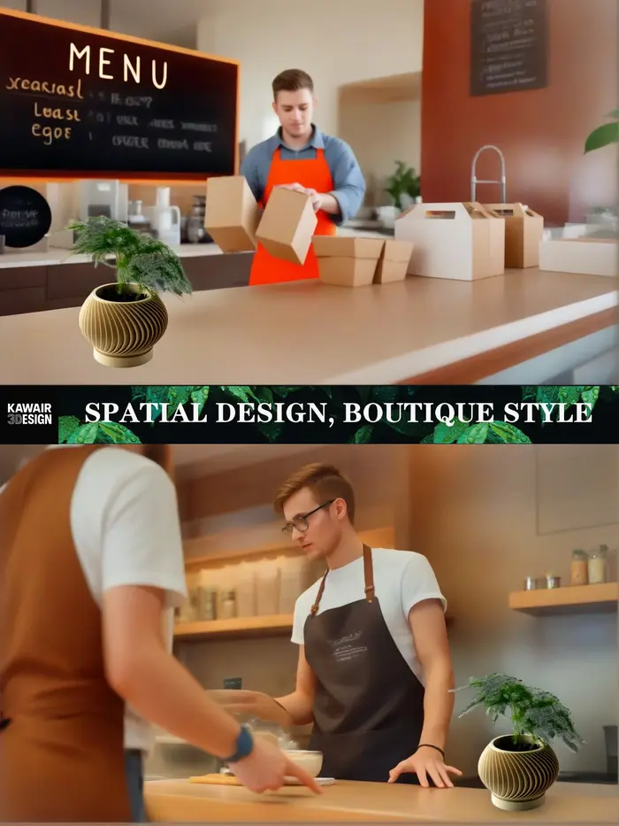 Pot à plantes moderne et minimaliste imprimé en 3D - Pot à fleurs biodégradable pour la décoration d'intérieur