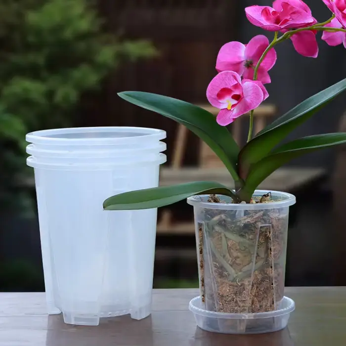 1 pot à orchidées respirant avec fentes de ventilation