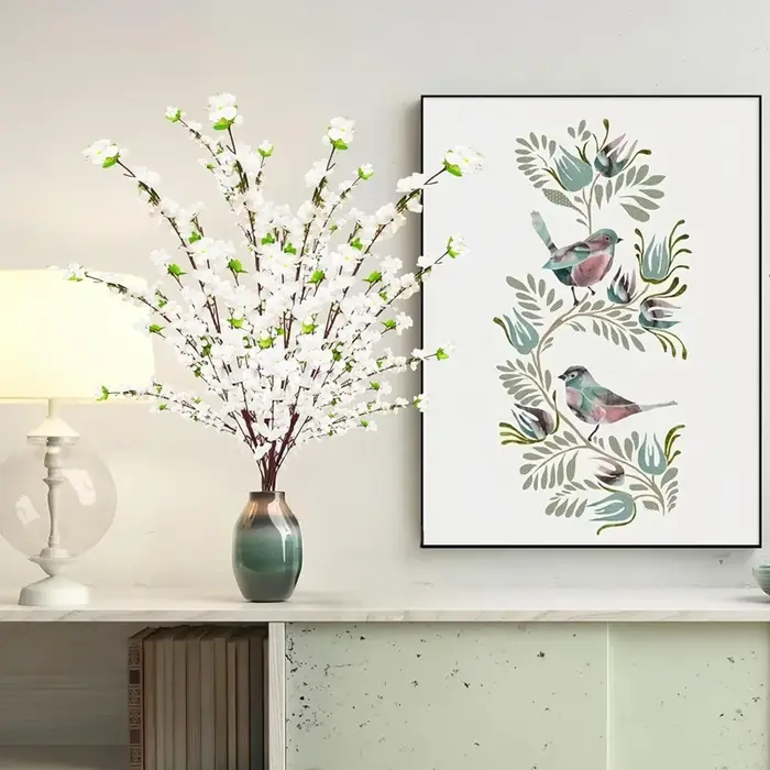 Bouquet de fleurs de pêcher artificielles