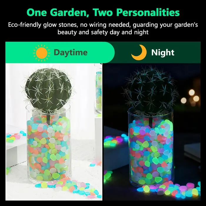 Pierres lumineuses en résine pour plantes en pot