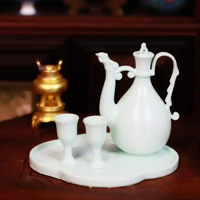 1 ensemble de 6 mini-pots de style antique chinois pour maison de poupée, pot de paon réaliste pour la décoration de scènes de maison de poupée classiques