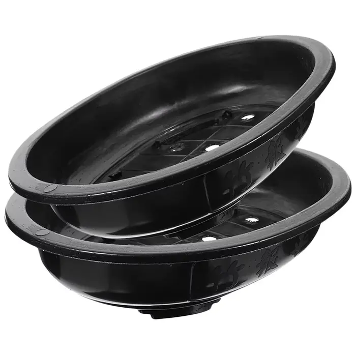 Lot de 2 grands pots ovales pour fleurs et bonsaïs