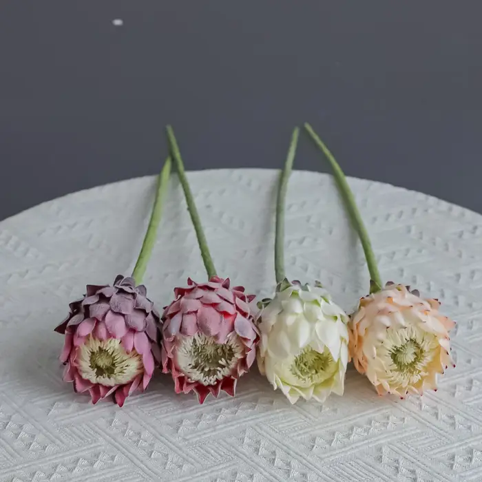 Lot de 5 fleurs artificielles, artichoques nordiques, pour arrangements floraux de mariage, décoration de salon et de fête