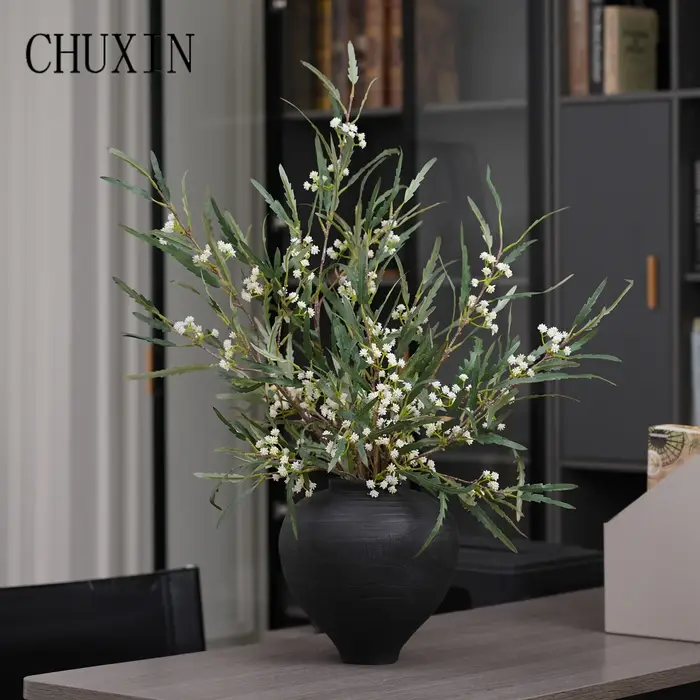 C1998 Branche de fleur artificielle verte de 75 cm pour arrangements floraux de mariage DIY