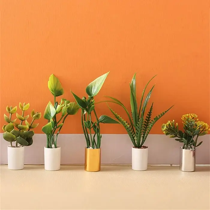 Plante l'inventaire en pot avec feuilles vertes