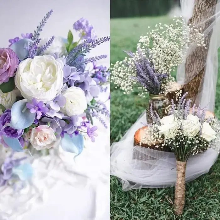 Bouquet de fleurs de lavande artificielles violettes