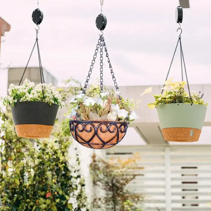 Panier suspendu pot de fleurs cocotier pot de fleurs intérieur panier suspendu artisanat fer cocotier Pot de fleur ﻿