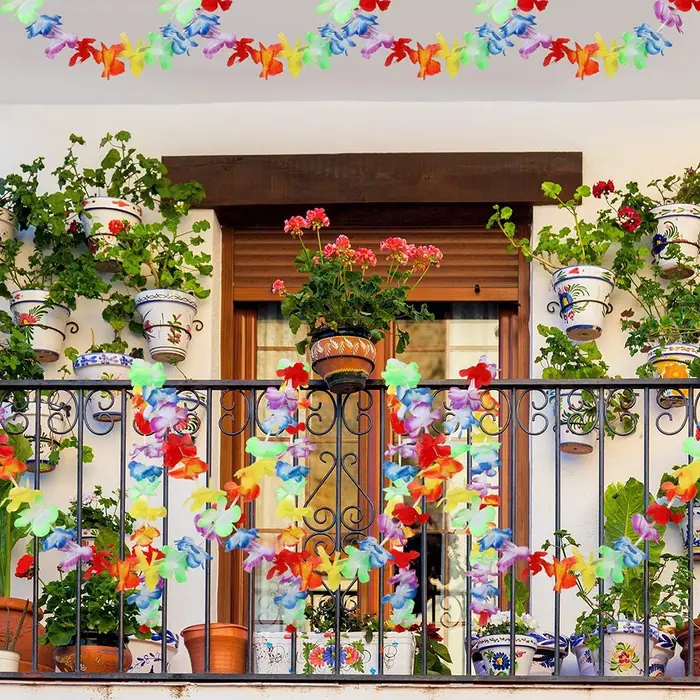 Guirlande de fleurs tropicales Lei multicolores