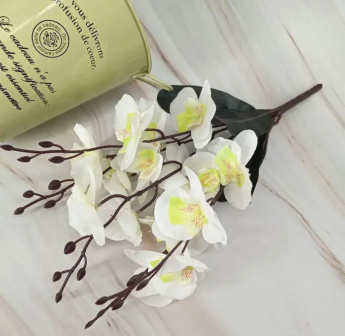 Fleur artificielle d'orchidée papillon à 5 fourchues, adaptée à la mariage, à la maison, Table de sa