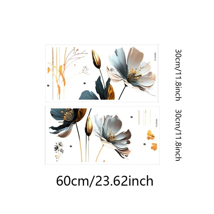 Superbe autocollant mural floral pour salon