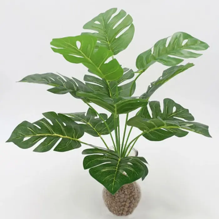Plantes artificielles feuilles de palmier vertes Monstera maison jardin salon chambre balcon décoration tropicale en plastique fausse plante longue