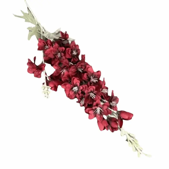 Nouvelles Grandes Fleurs Artificielles de Delphinium à 2 Tiges en Soie Floquée