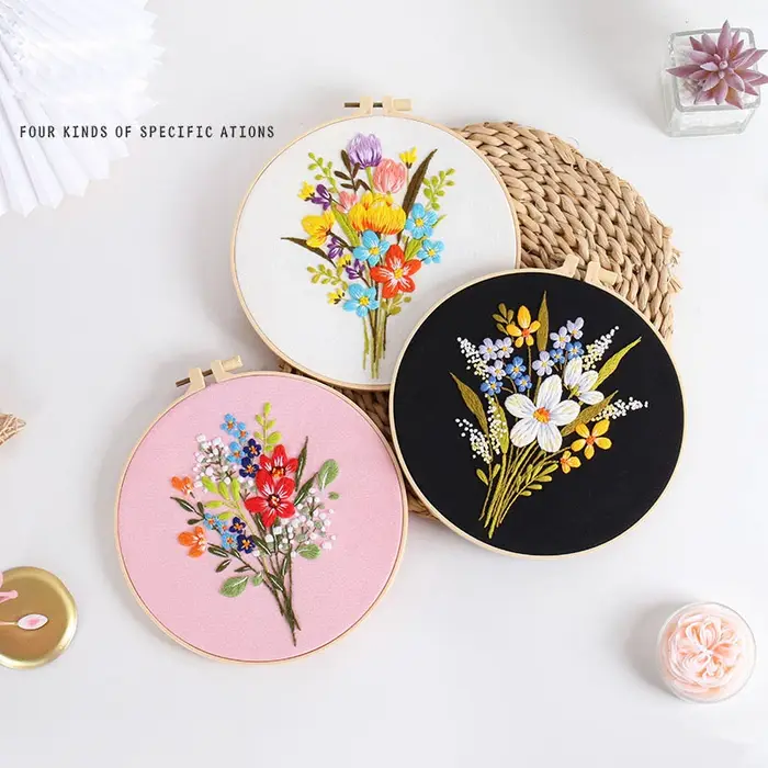 Kit de broderie de Bouquet de fleurs