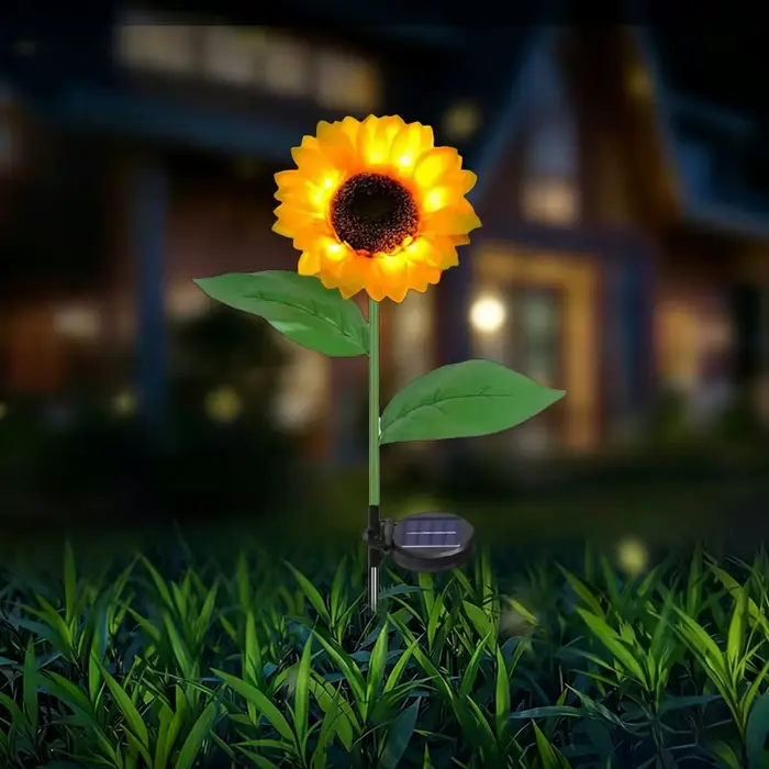 Lampes solaires LED en forme de tournesol, imperméables, pour décoration de jardin, piquets lumineux