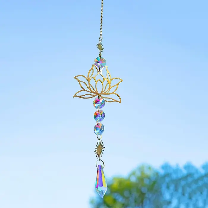 Attrape-soleil en cristal Élen métal Lotusand, breloque, fait à la main, adapté au vent de la maison