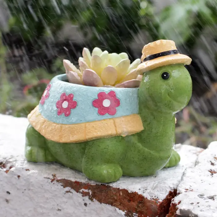 AdTosGarden-Pot de tortue succulente en résine