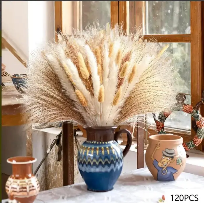 Bouquet de fleurs séchées de Pampas moelleuses