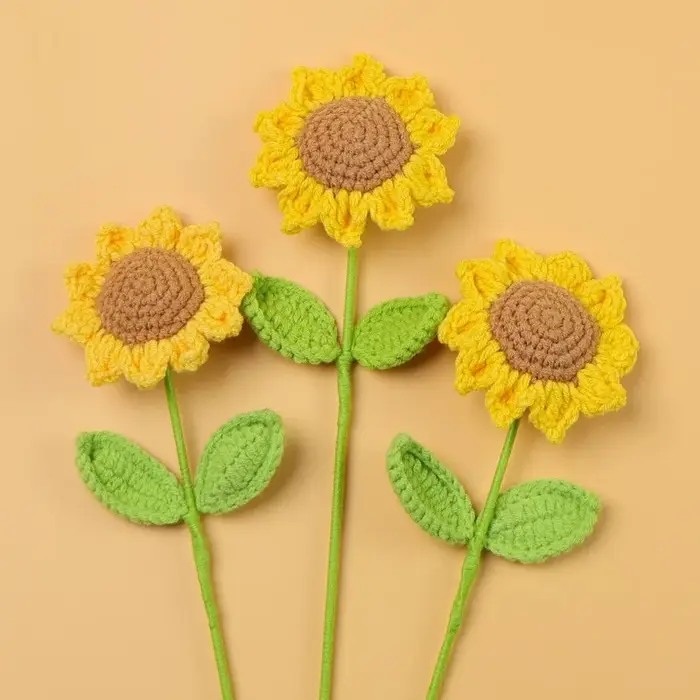 Bouquet de tournesols au crochet