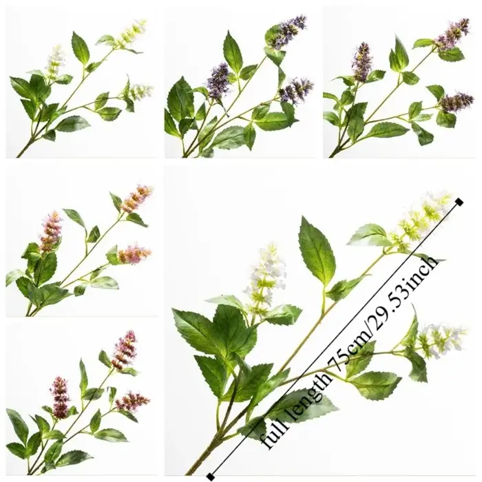 Fleur artificielle de Pogostemon à 3 têtes