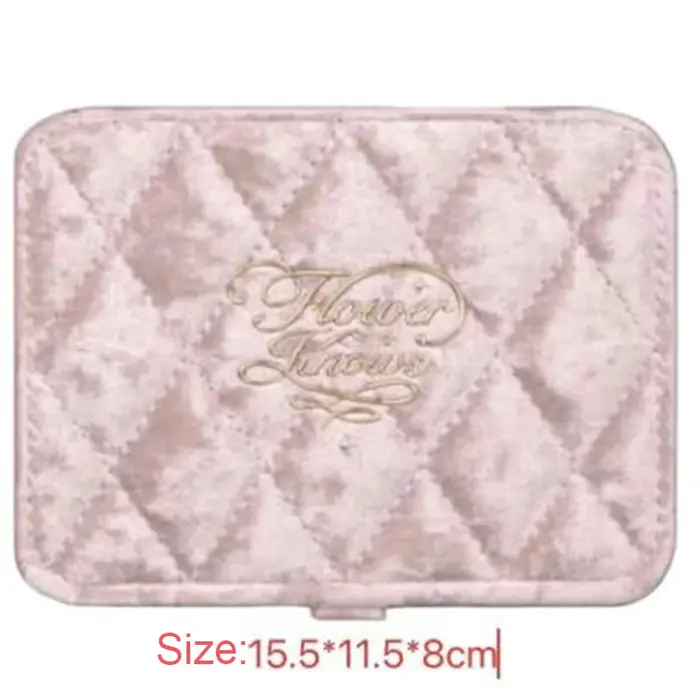 Boîte à bijoux rose irisée floquée Flower Knows - Étui organisateur pour bagues