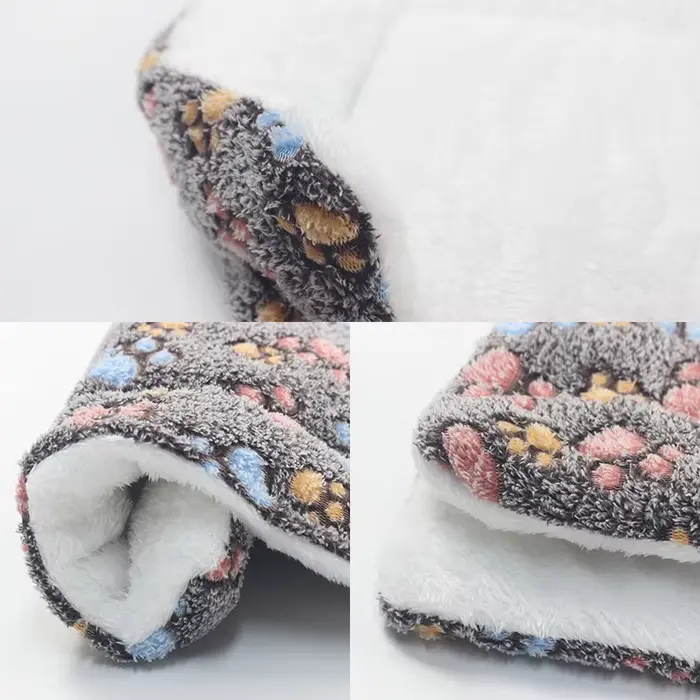 Flanelle Épaissie Chien Lit Mat Doux Pet Tapis de Couchage pour Chiens Chats Hiver Chaud Couverture 
