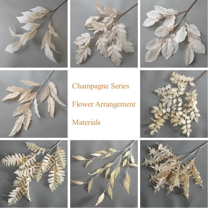 Champagne fleurs artificielles Rose pivoine plantes feuille d'eucalyptus arc de mariage arrangements floraux matériaux décor à la maison accessoires Photo