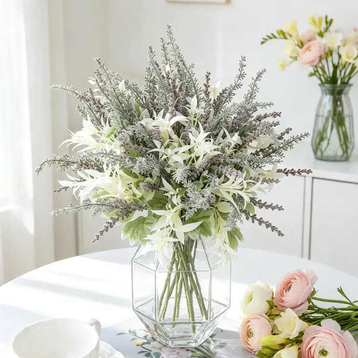 Fleurs artificielles de lavande et de gypsophile pour bouquets de mariage