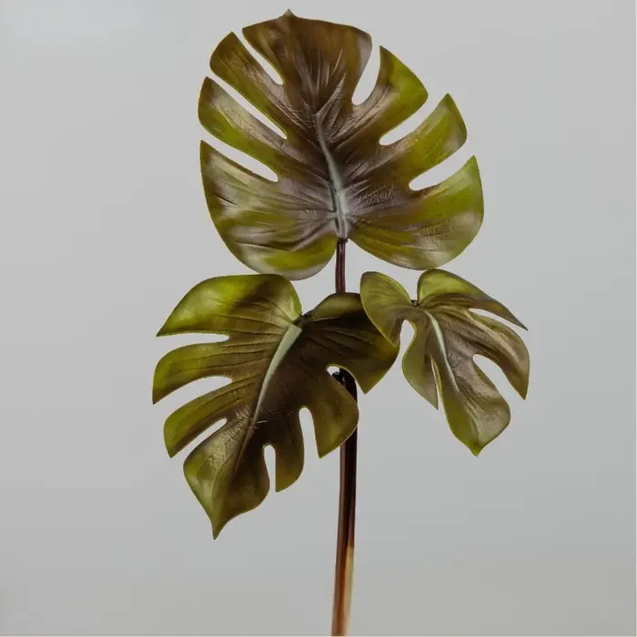 Lot de 5 feuilles de Monstera artificielles en PU