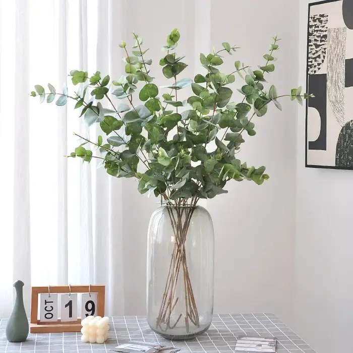 Feuille d'argent de plante verte artificielle de 90CM