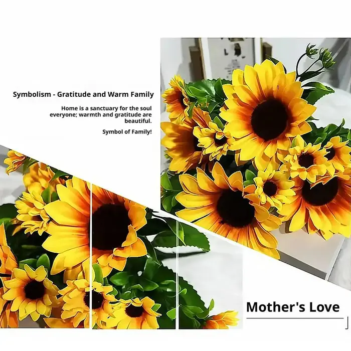 Bouquet de tournesols artificiels au toucher réel
