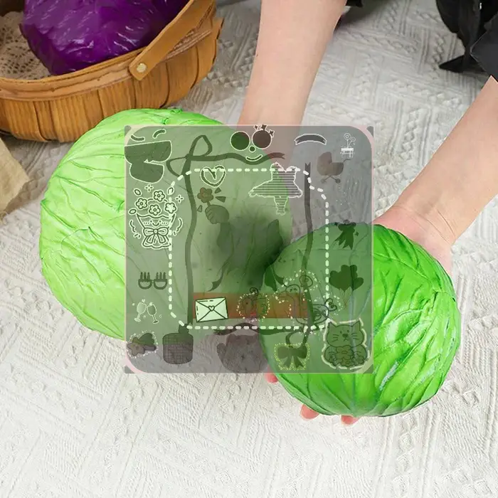 Chou artificiel, modèle de chou simulé vert/violet