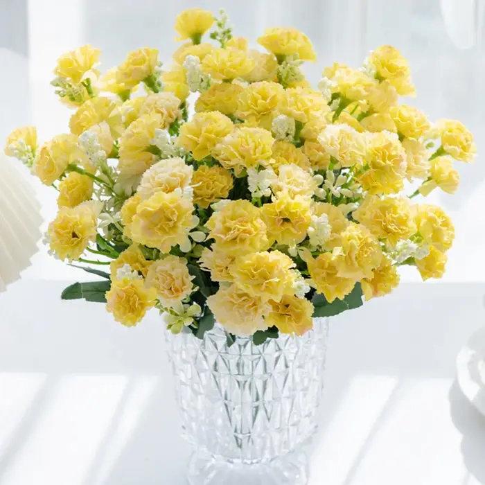 5 fourchettes 15 têtes petit oeillet pour le mariage arc décor noël guirlande accessoires maison Arrangement Floral fleurs artificielles