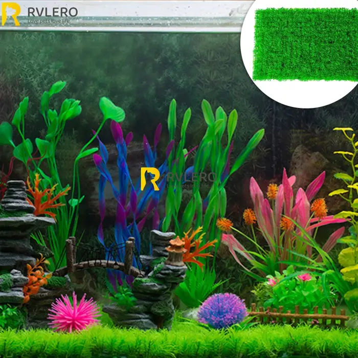 Décoration d'aquarium de pelouse artificielle