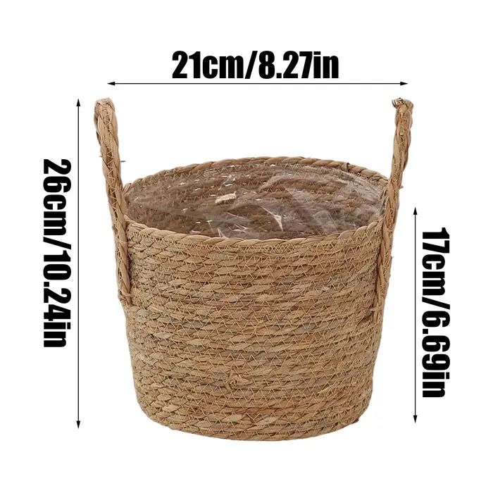 Panier à plantes en osier avec poignées