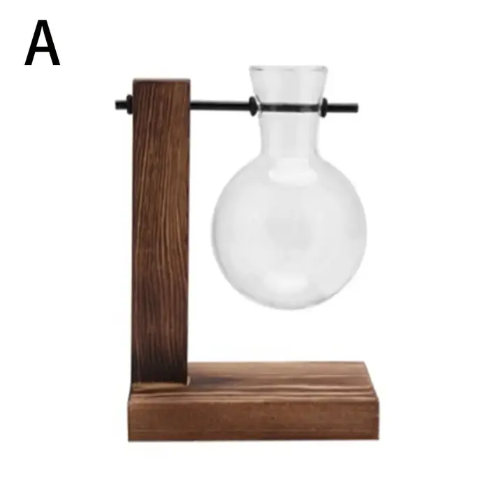 Décor à la maison Terrarium table planteur Pot de fleur plantes hydroponiques Vases Vase en verre cadre en bois