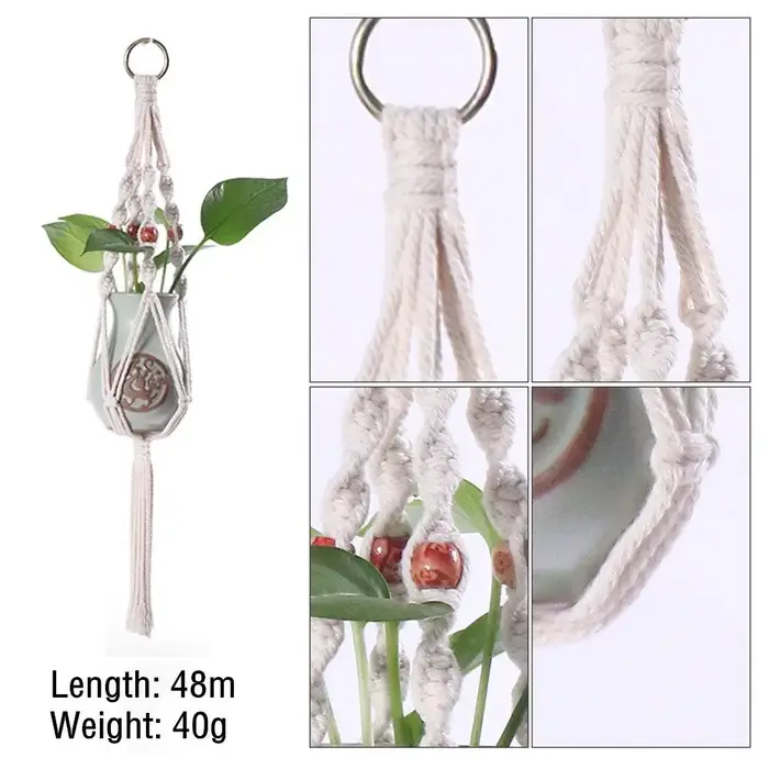 Crochets en macramé de coton pour jardinière, ULporte-pot de fleur, support de plante de jardin