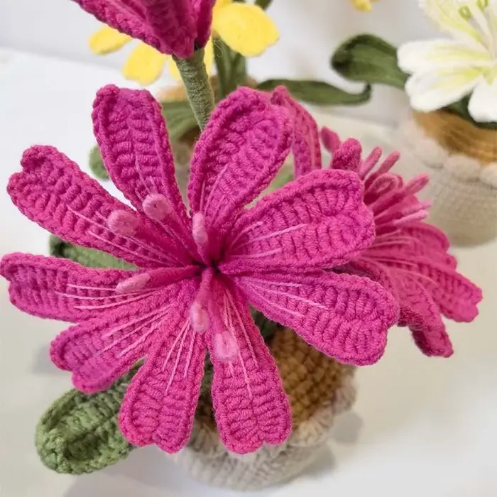 Vase à fleurs en Crochet