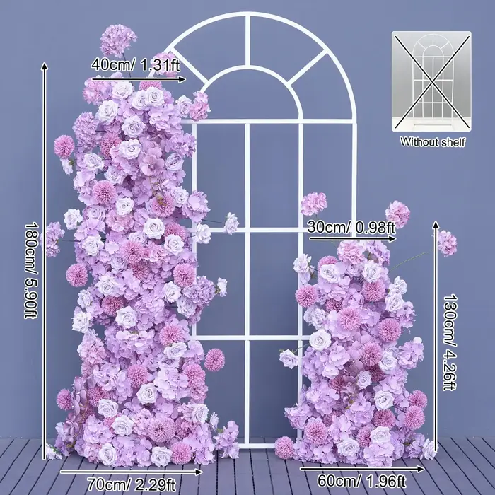 Arche de fond de mariage avec pompon orchidée rose blanche pure