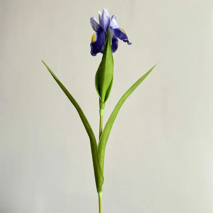 22.8 Inch Artificial Iris Flower Real Touch PU Faux Flowers for Home Decor Elegant Floral Arrangement