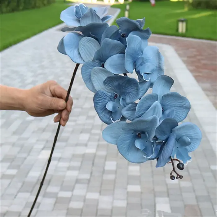Branche d'orchidées papillon artificielle, plante injphalaenopsis, 9 têtes, 10 pièces