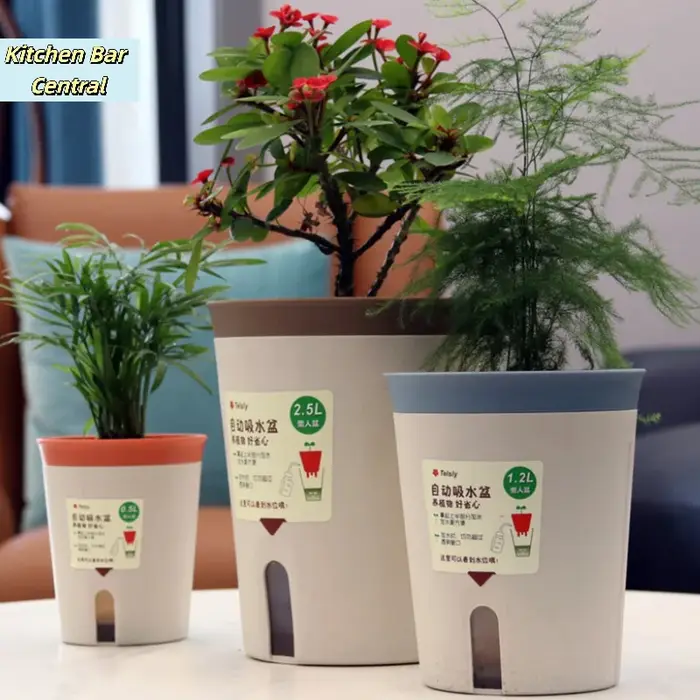 【Pot de fleurs hydroponique à double couche auto-arrosant en plastique pour la maison