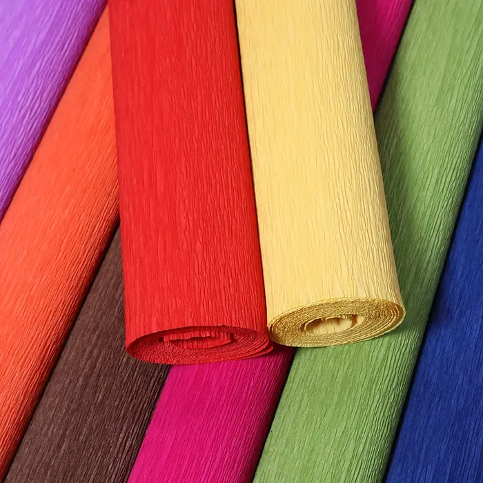 1 rouleau de papier crépon coloré fait main 250x50cm, papier crépon froissé pour origami, artisanat, décoration de fête à domicile, emballage cadeau