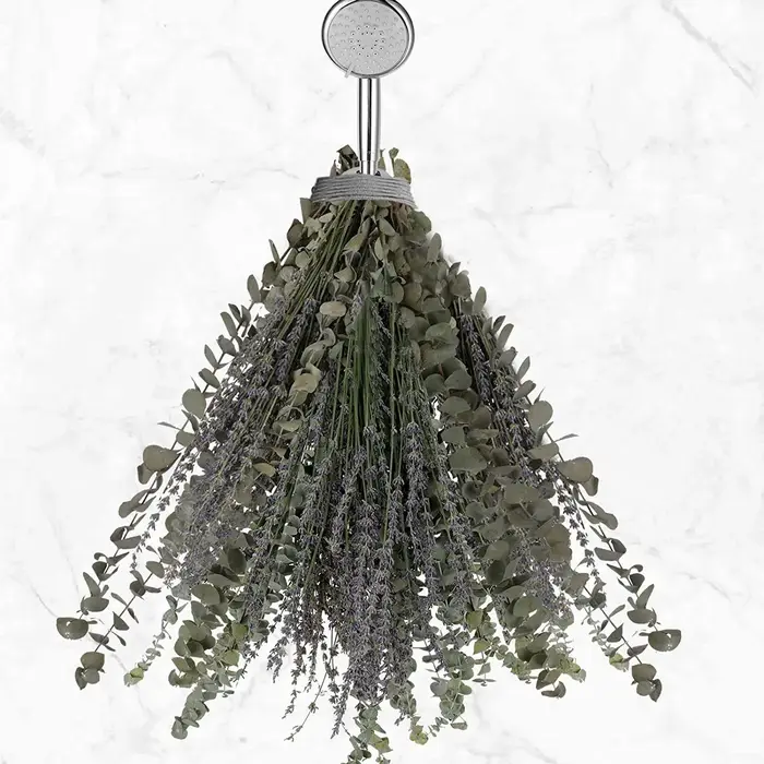 Bouquet de fleurs séchées naturelles, feuilles d'eucalyptus et de µ, décoration de chambre, aide à d