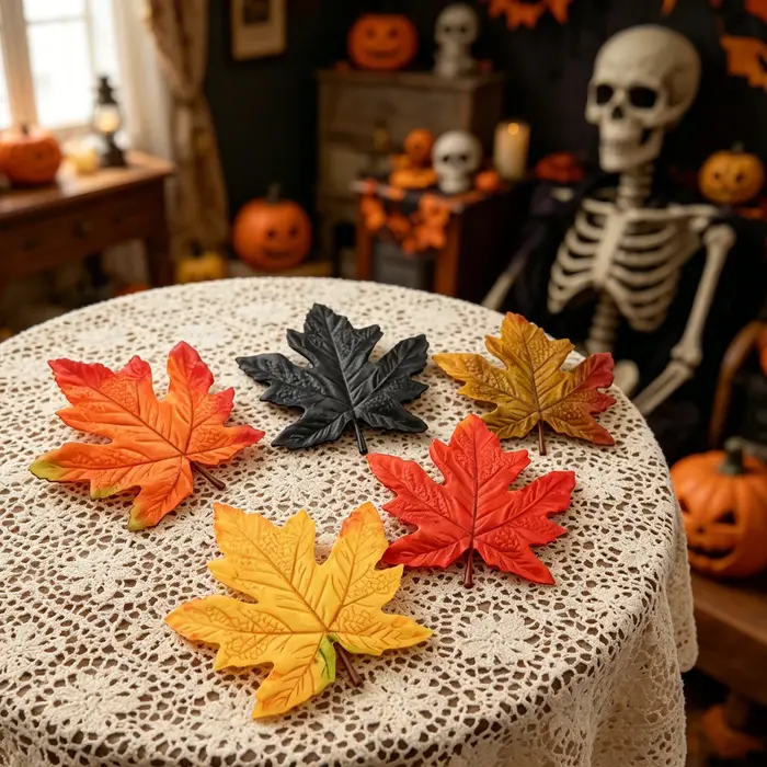 50/100PC Plantes Artificielles En Soie Feuille D'érable Halloween Jour Des Morts De Noël Decora Accueil Mariage Scrapbooking BRICOLAGE Haute Qualité