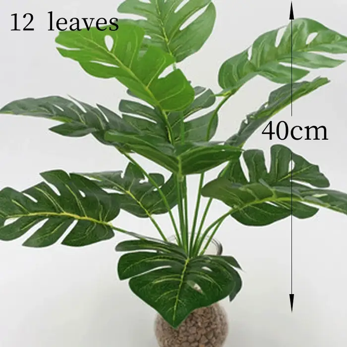 Plantes artificielles feuilles de palmier vertes Monstera maison jardin salon chambre balcon décoration tropicale en plastique fausse plante longue