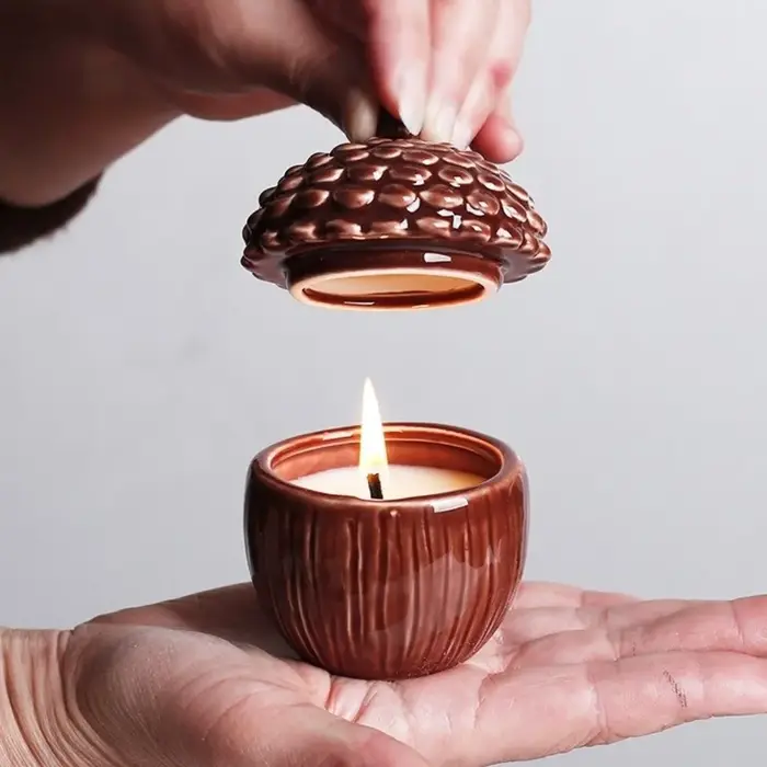 Pot de rangement décoratif multifonctionnel en céramique avec couvercle